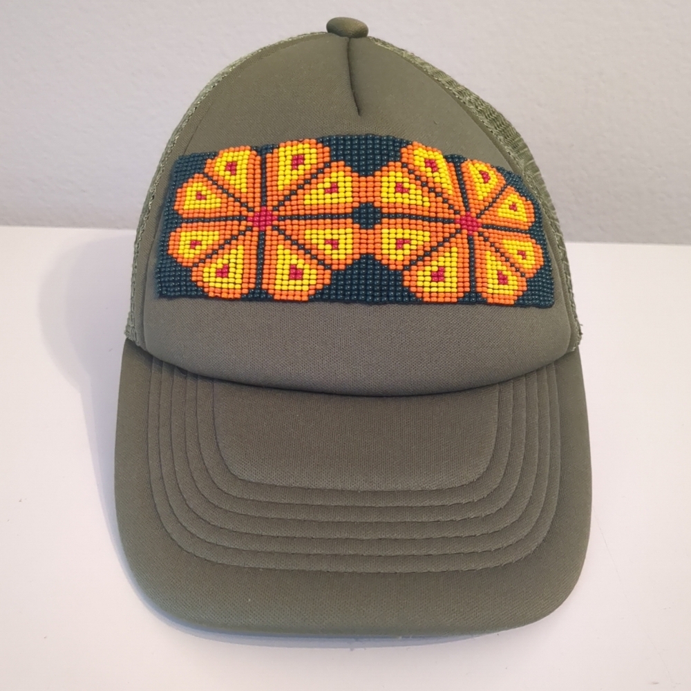 Snapback Caps Huichol Wixárika Mexican Art Handmade Handcrafted Cap